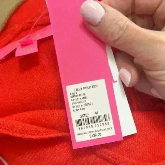 NWT Lilly Pulitzer Sevie Sweater Ruby Red size Medium item# 2Q - Picture 12 of 12